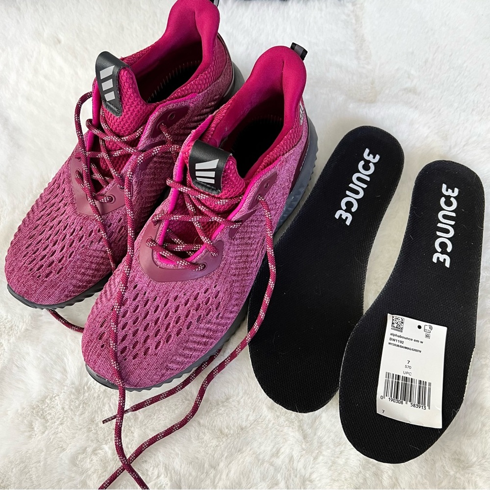 Adidas Alphabounce Running Shoes Color Ruby Size 7 NWT - Picture 2 of 15